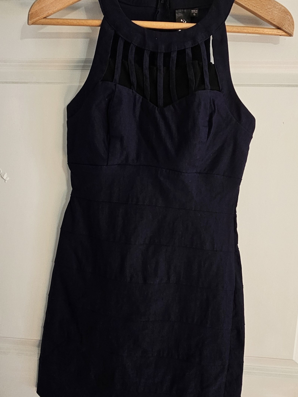 Trixxi Navy Blue Sleeveless Cutout Cage Dress Size 5 Party Cocktail Mini Dress